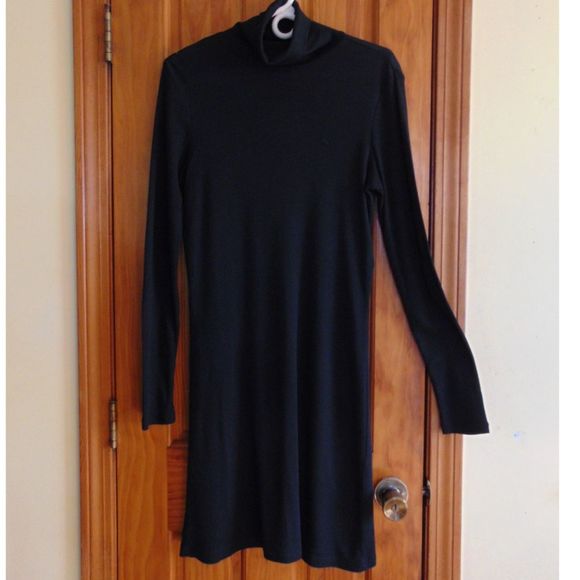 Ralph Lauren Sport Turtleneck Women's Dress Knit Sz M Black Cotton/Lyocel - Picture 1 of 7